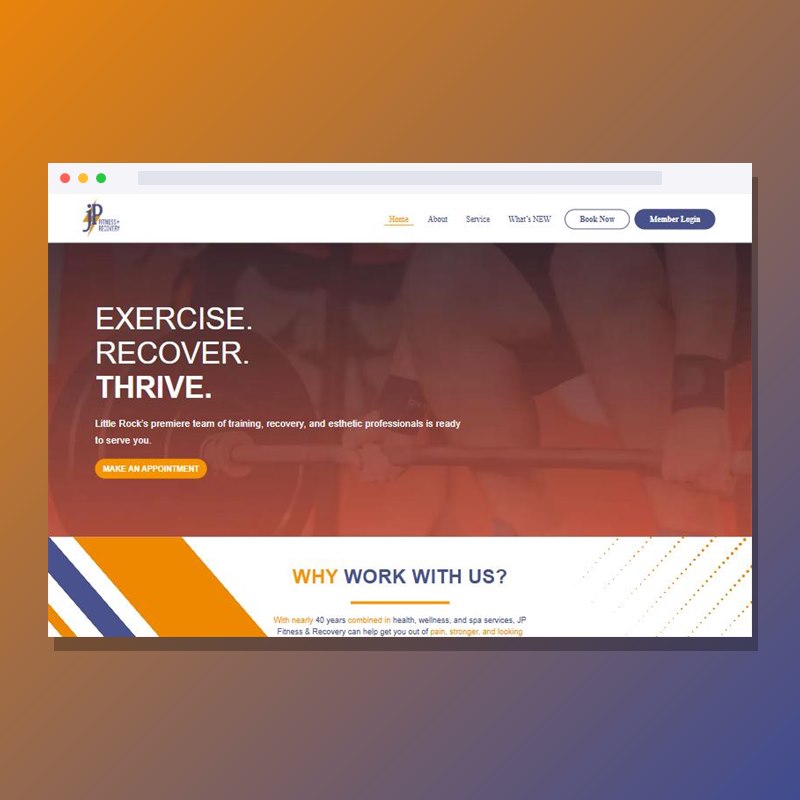 JP Fitness and Recovery website by Bytespark Digital